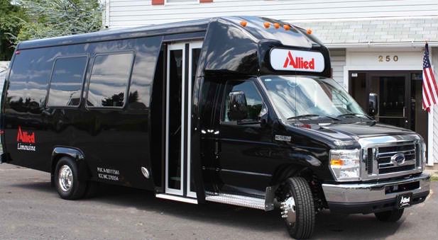 Allied Limousine Black Shuttle Bus