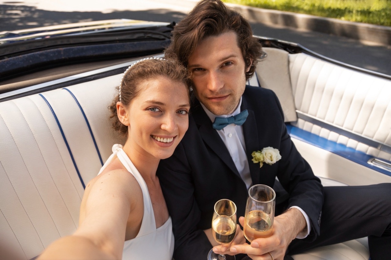 Wedding Couple Luxury Ride